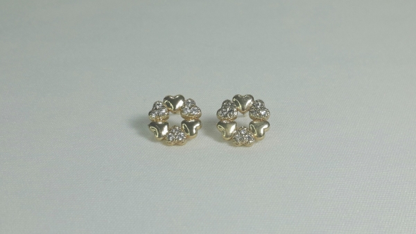 BRINCO FLOR DE CORAÇÕES CRAVEJADO - Image 4