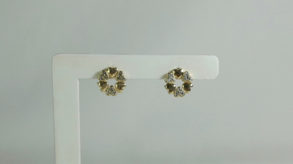 BRINCO FLOR DE CORAÇÕES CRAVEJADO - Image 2
