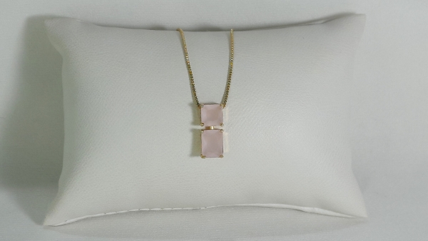 COLAR RETÂNGULO DUPLO ROSÉ - Image 4