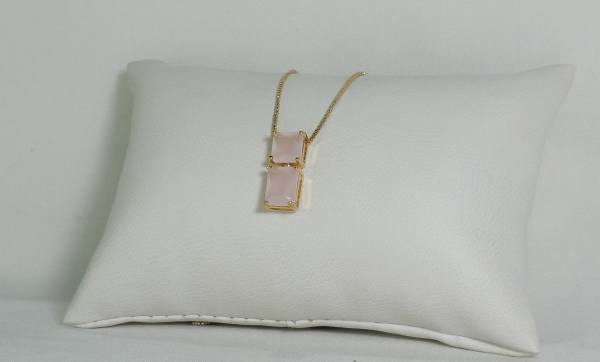 COLAR RETÂNGULO DUPLO ROSÉ - Image 3