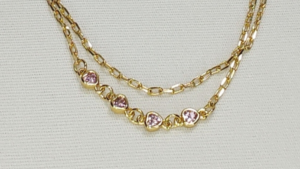 PULSEIRA DUPLA CORAÇÃO CRAVEJADA - Imagem 3