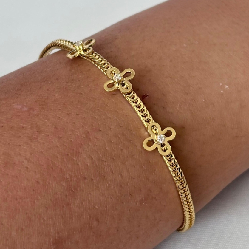 PULSEIRA 3 MARGARIDAS FIO ITALIANO