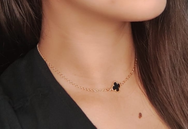 CONJUNTO TREVO COM RESINA PRETO - Imagem 3
